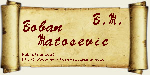 Boban Matošević vizit kartica